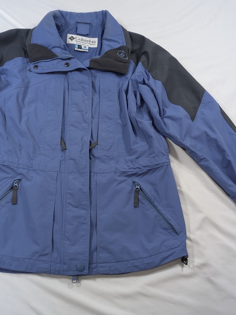 Columbia Core Interchange Shell Jacket Blue Charcoal Colorblock Womens Medium